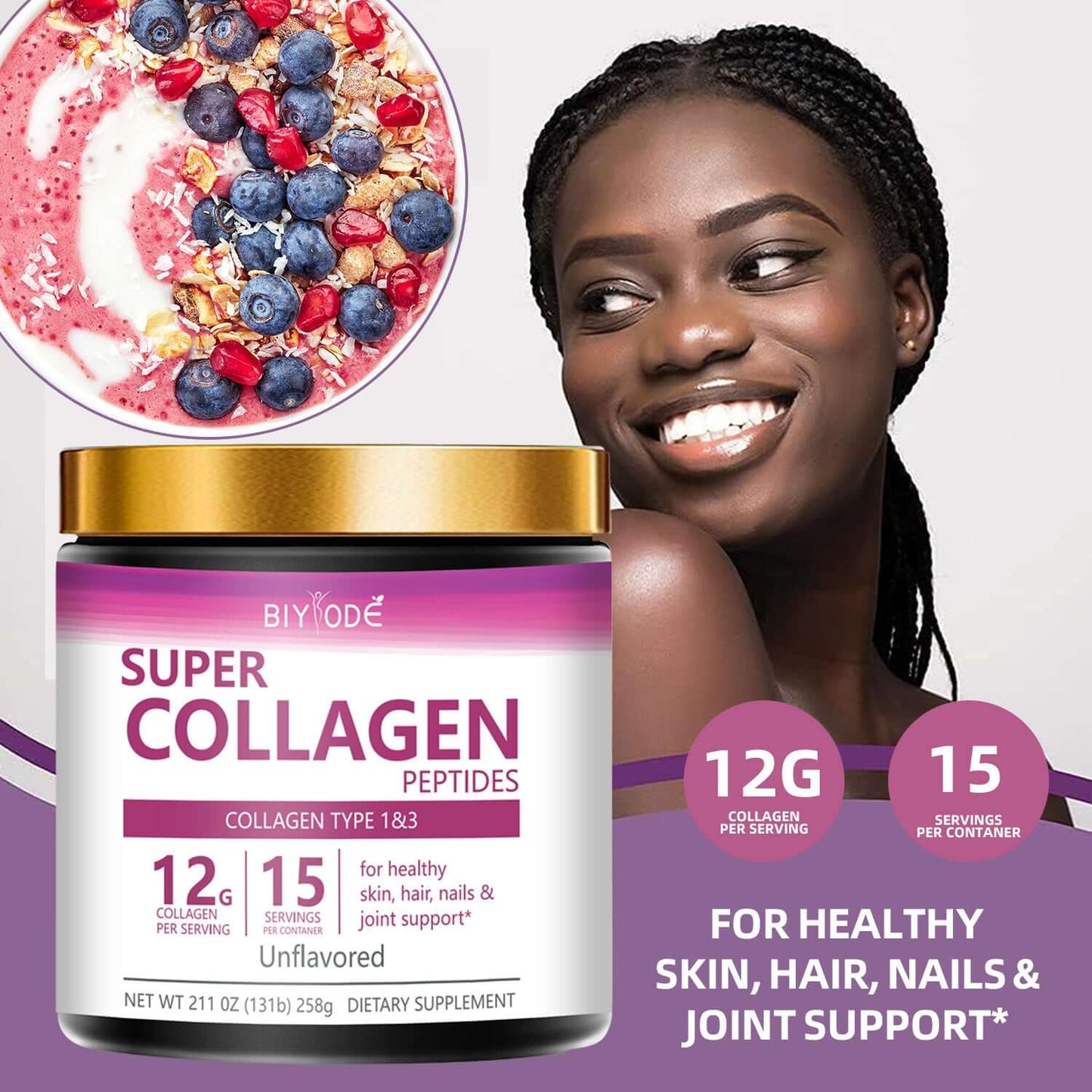 OEM ODM Private Label Super Collagen Peptides Herbal Supplement Collagen Protein Powder Manufacturer Factory Direct Supply OEM ODM Fast Delivery With COA HALAL GMP