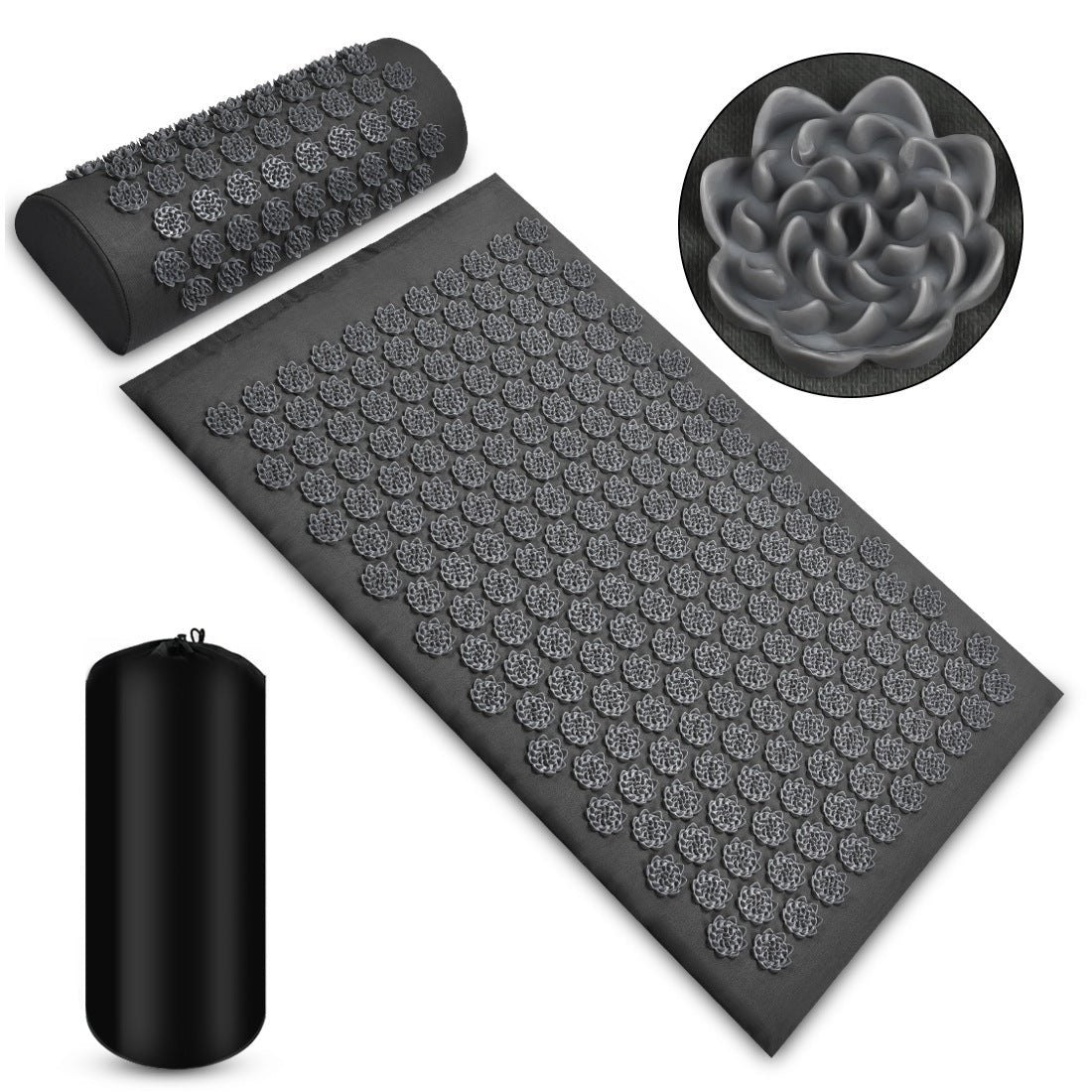 Acupressure Massage Mat With Needles Set Back Massager For Neck Foot Kuznetsov's Applicator Massage Pad Yoga Mat With Pillow - Veltrix
