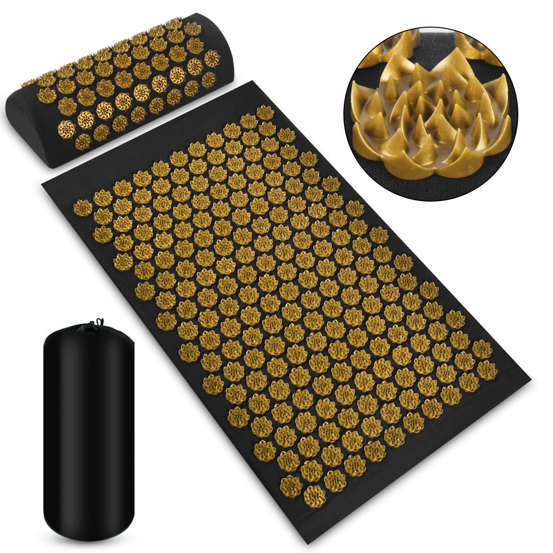 Acupressure Massage Mat With Needles Set Back Massager For Neck Foot Kuznetsov's Applicator Massage Pad Yoga Mat With Pillow - Veltrix