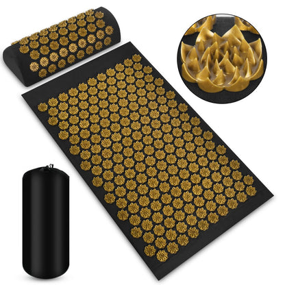 Acupressure Massage Mat With Needles Set Back Massager For Neck Foot Kuznetsov's Applicator Massage Pad Yoga Mat With Pillow - Veltrix