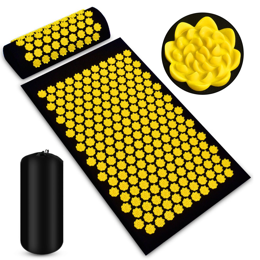 Acupressure Massage Mat With Needles Set Back Massager For Neck Foot Kuznetsov's Applicator Massage Pad Yoga Mat With Pillow - Veltrix