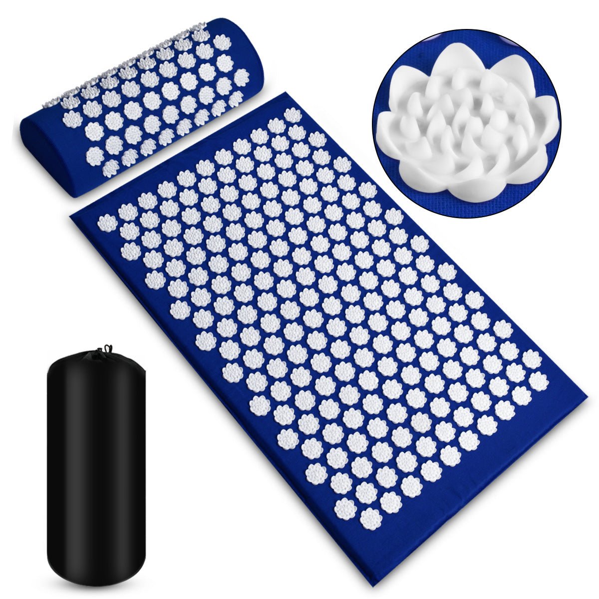 Acupressure Massage Mat With Needles Set Back Massager For Neck Foot Kuznetsov's Applicator Massage Pad Yoga Mat With Pillow - Veltrix