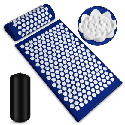 Acupressure Massage Mat With Needles Set Back Massager For Neck Foot Kuznetsov's Applicator Massage Pad Yoga Mat With Pillow - Veltrix