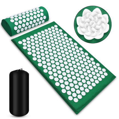 Acupressure Massage Mat With Needles Set Back Massager For Neck Foot Kuznetsov's Applicator Massage Pad Yoga Mat With Pillow - Veltrix