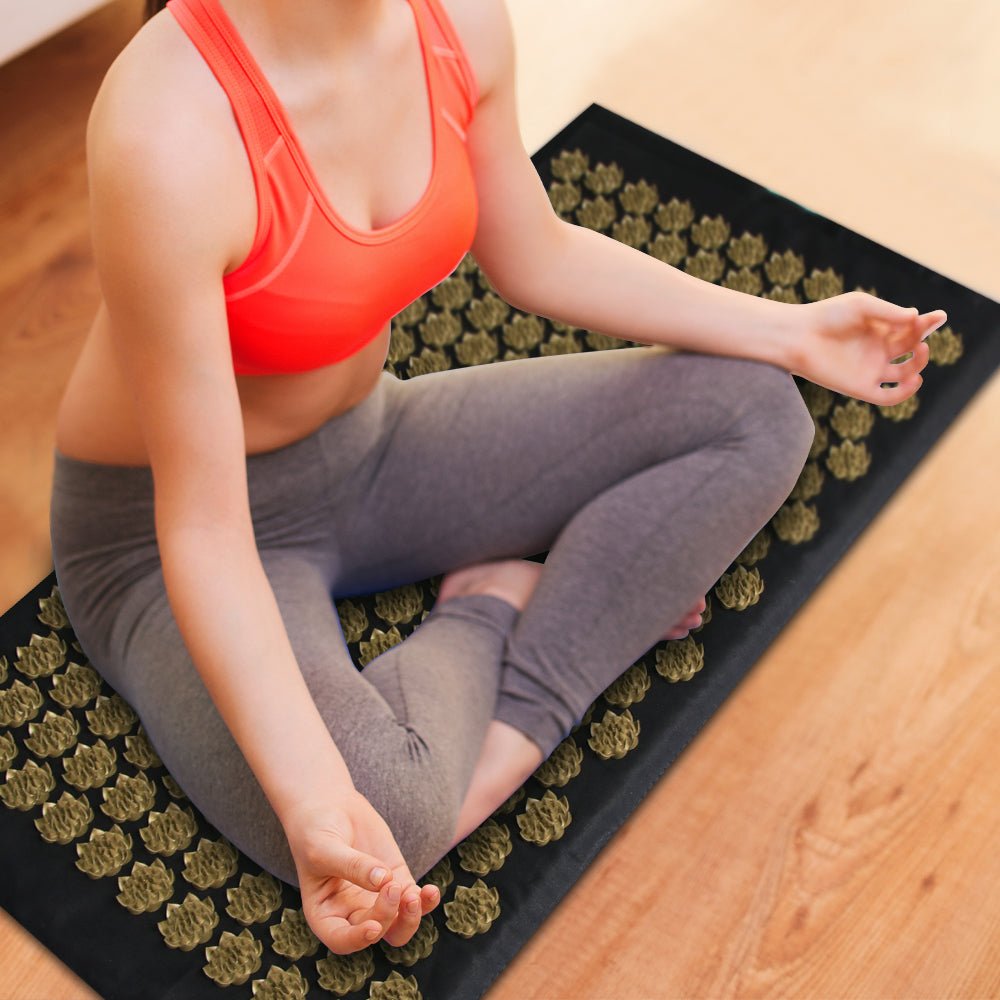 Acupressure Massage Mat With Needles Set Back Massager For Neck Foot Kuznetsov's Applicator Massage Pad Yoga Mat With Pillow - Veltrix