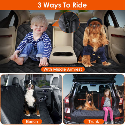 1Pc Dog Car Seat Cover Waterproof Scratchproof Pet Car Rear Protector Mat Pet Back Seat Cover With Dog Seat Belt For Car Truck SUV - Veltrix
