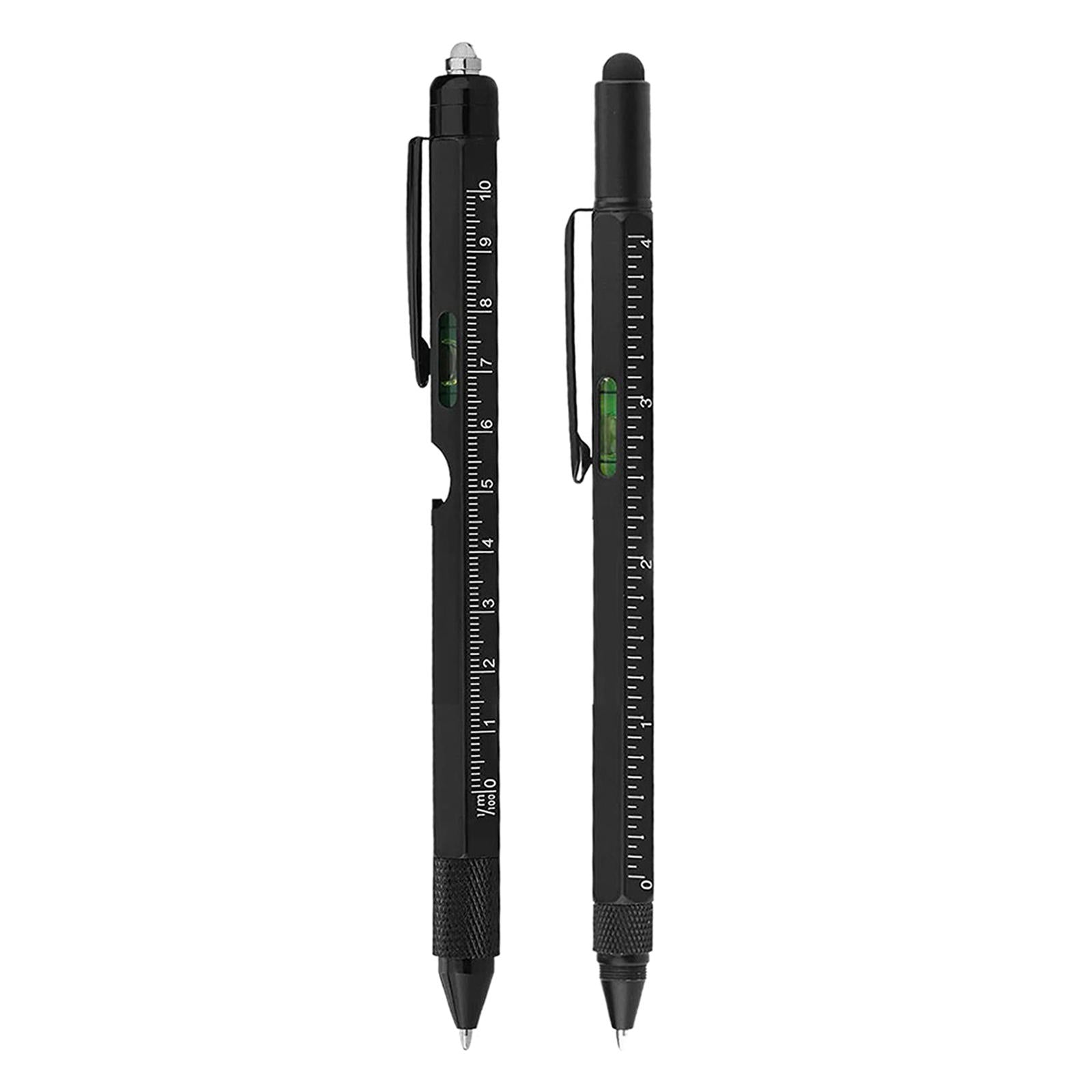 Multi-functional pen tool featuring a retractable ballpoint and touch screen stylus, designed for precision and convenience.