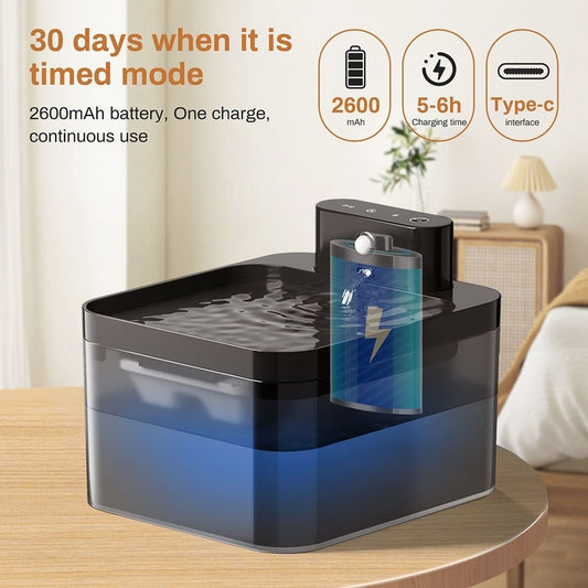 Stainless Steel USB Smart Pet Water Fountain - Veltrix
