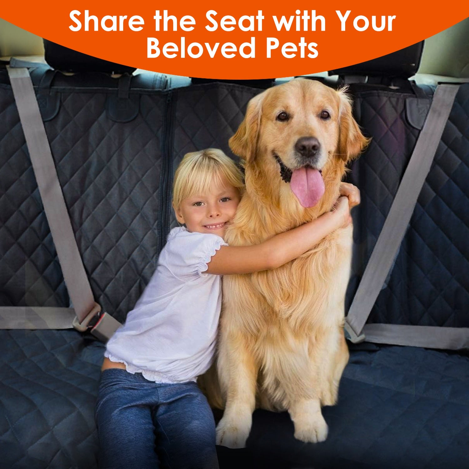 1Pc Dog Car Seat Cover Waterproof Scratchproof Pet Car Rear Protector Mat Pet Back Seat Cover With Dog Seat Belt For Car Truck SUV - Veltrix