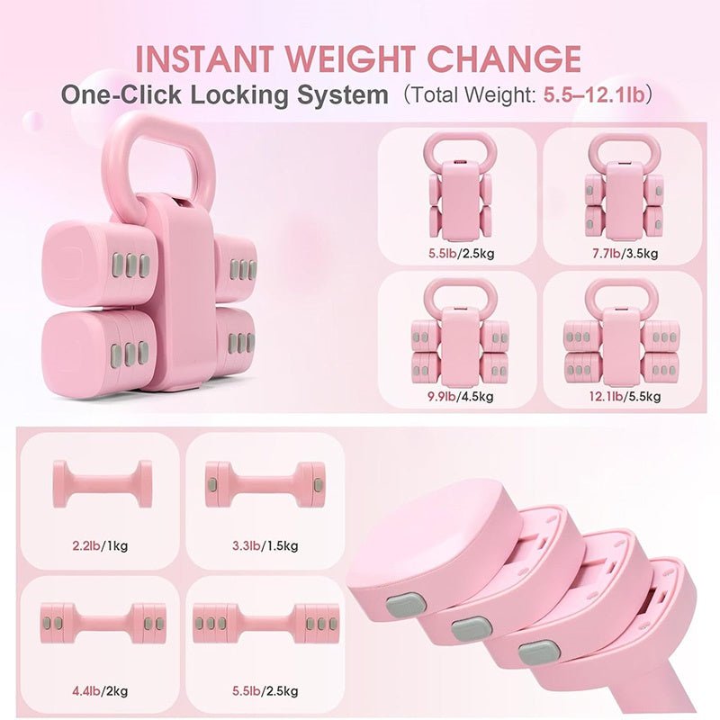 Multifunctional Dumbbells 2in 1 Home Dumbbell Kettlebells Adjustable Weight - Veltrix